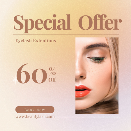 Special Offer Discounts on Eyelash Extensions Instagram Design Template