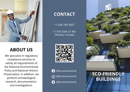 Sustainable Construction Services Brochure Design Template