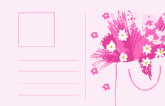 Women's Day Greeting with Abstract Pink Flowers Illustration