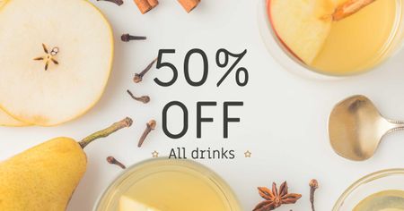 Offer with White Mulled Wine Facebook AD Design Template