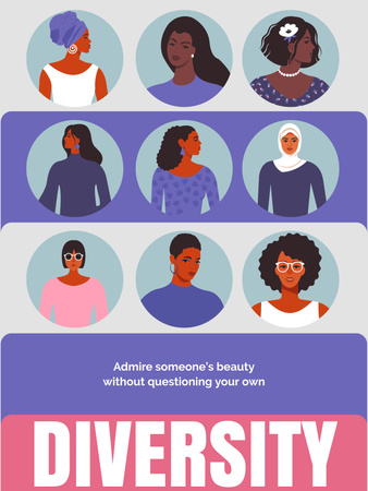 Progressive Wisdom About Diversity And Inclusivity Poster 36x48inデザインテンプレート