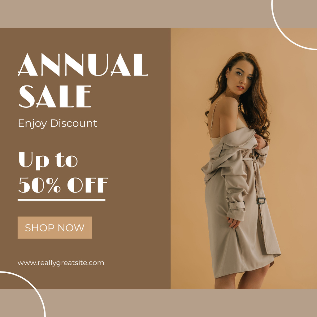 Female Fashion Clothes Sale with Gentle Woman Instagram Design Template