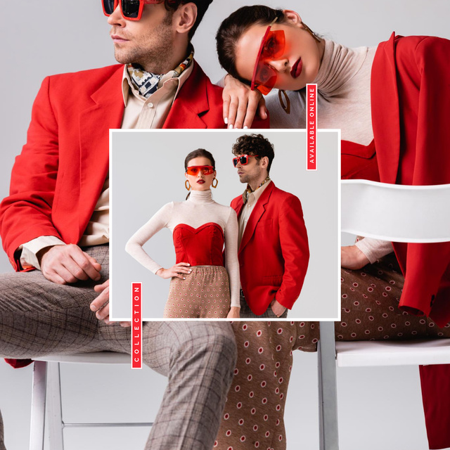 Couple Fashionable Clothing Offer Instagram Modelo de Design