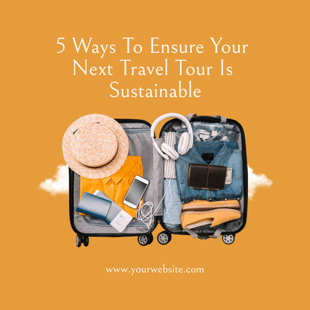Travel Tips for Sustainable Journey Instagram tervezősablon
