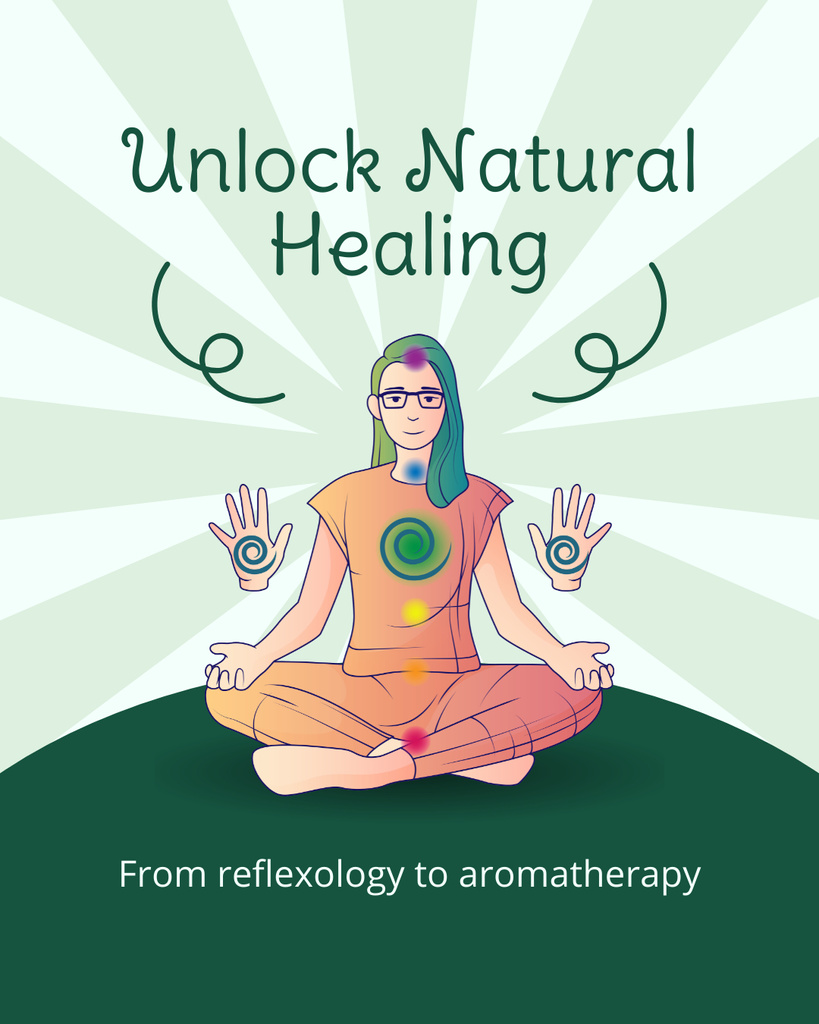 Natural Healing Techniques With Reflexology And Aromatherapy Instagram Post Vertical Tasarım Şablonu