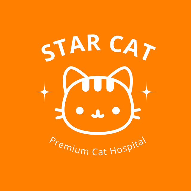 Veterinary Care Services Emblem on Orange Logo Tasarım Şablonu