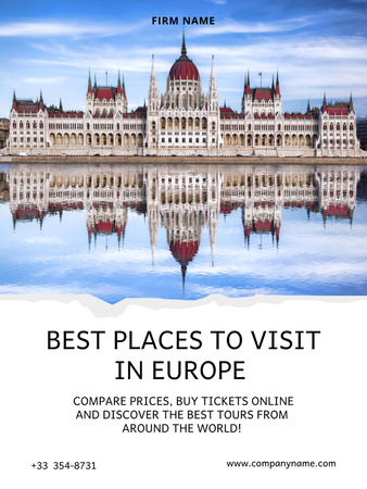Designvorlage Adventurous Travel Tour Offer With Sightseeing für Poster 36x48in