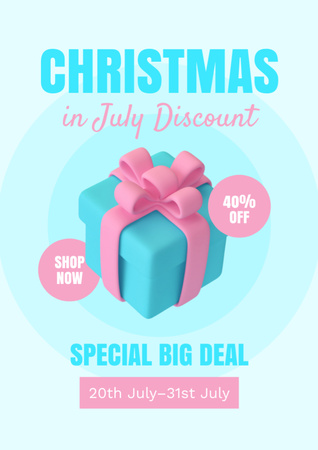 Special discount for Celebrating Christmas in July Flyer A4 Modelo de Design