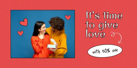 Template di design Cute Valentine's Day Holiday Greeting Twitter