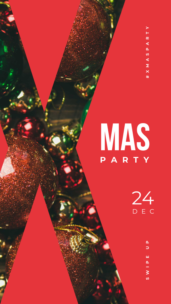 Modèle de visuel Christmas Party Invitation with Shiny Festive Acessories - Instagram Story