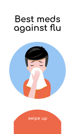 Health Advice with Man sneezing Instagram Story Design Template
