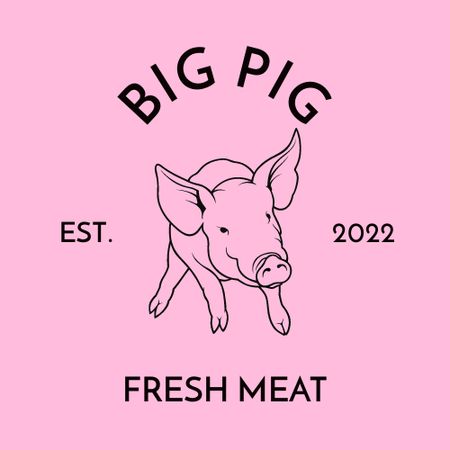 Modèle de visuel Fresh Pork from Pig Farm - Logo