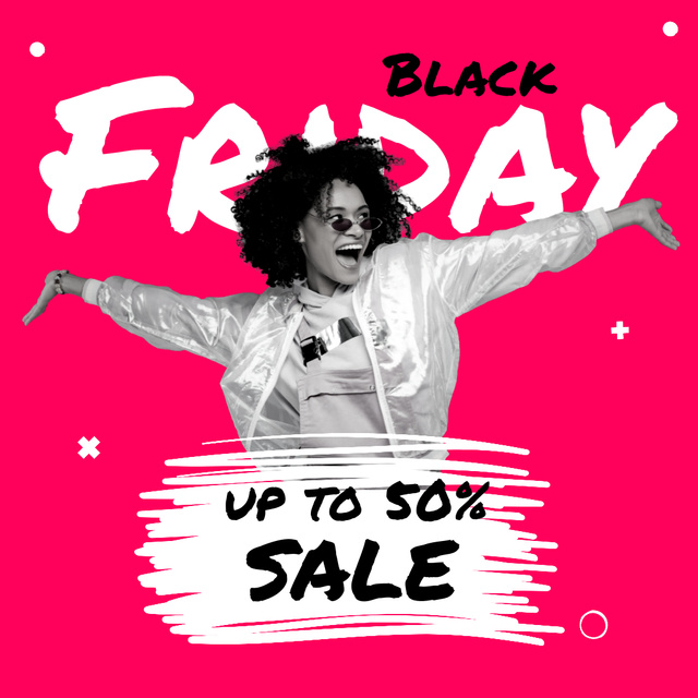 Trendy Clothing Sale on Black Friday Instagramデザインテンプレート