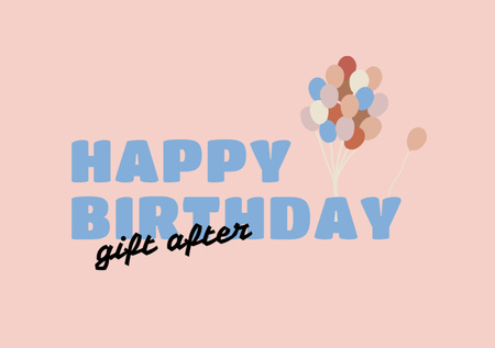 Happy Birthday Greeting Card with Balloons Postcard A5 – шаблон для дизайна