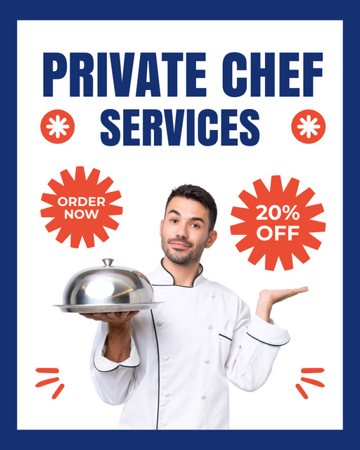 Ontwerpsjabloon van Instagram Post Vertical van Discount on Experienced Chef Service