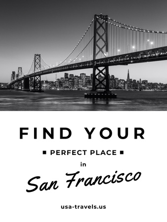 Platilla de diseño San Francisco Scenic Bridge View Poster US