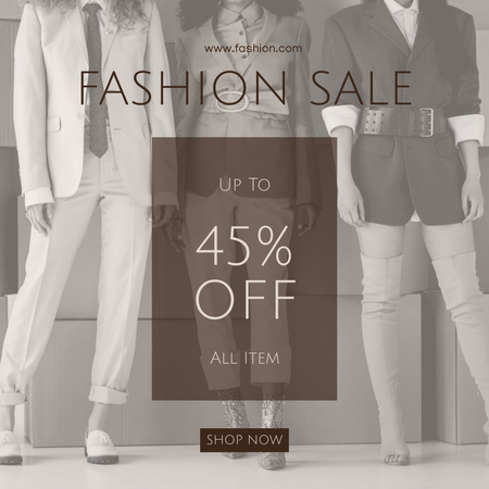 Ontwerpsjabloon van Instagram AD van Female Fashion Clothes Sale with Women in Suits