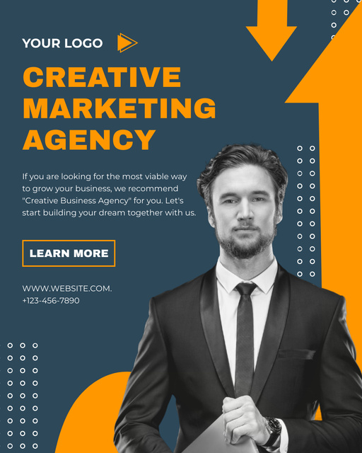 Designvorlage Creative Marketing Agency Service Offer für Instagram Post Vertical