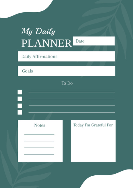 Plantilla de diseño de Minimal Daily Notes Schedule Planner 