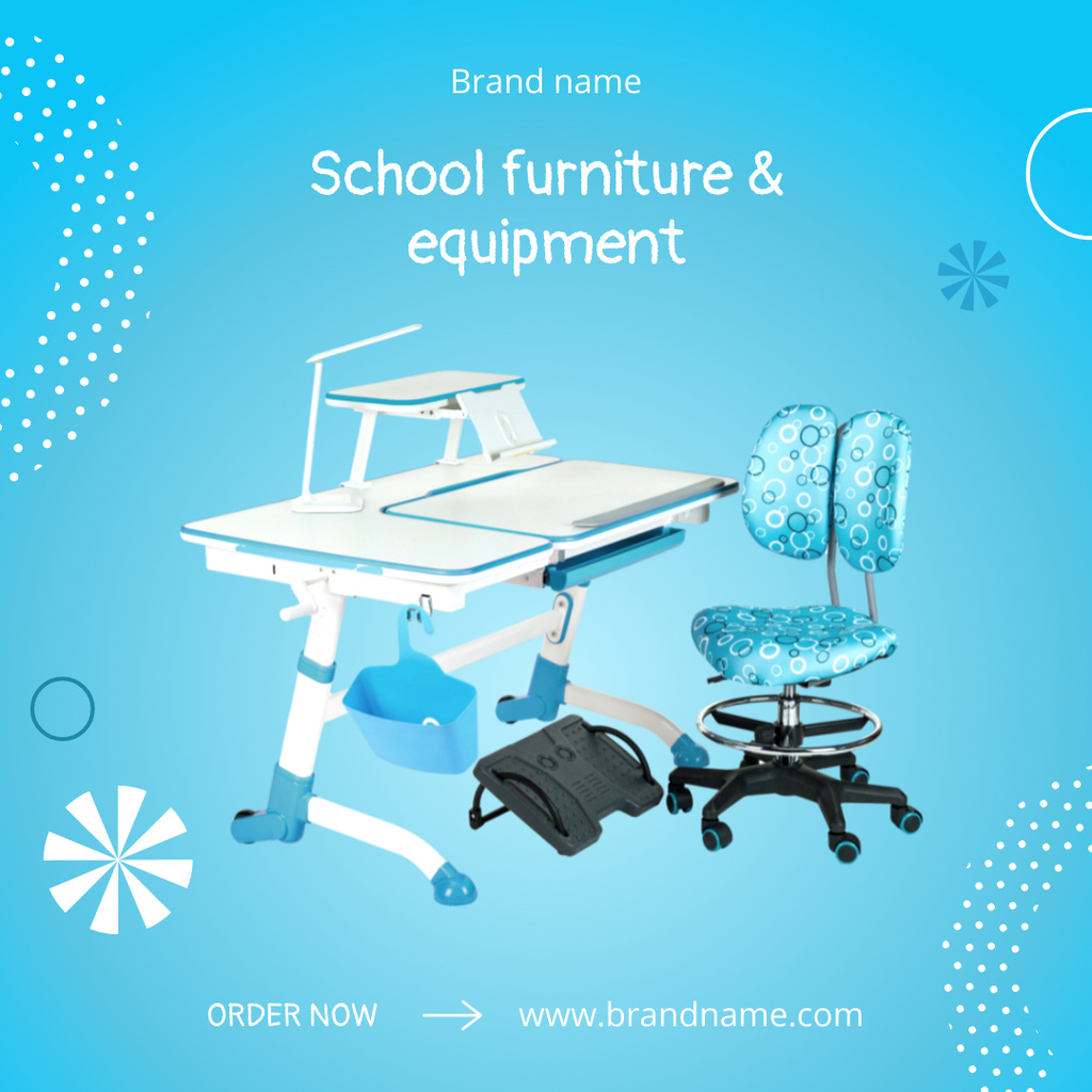 Designvorlage Back to School Special Offer For Furniture And Equipment für Instagram AD