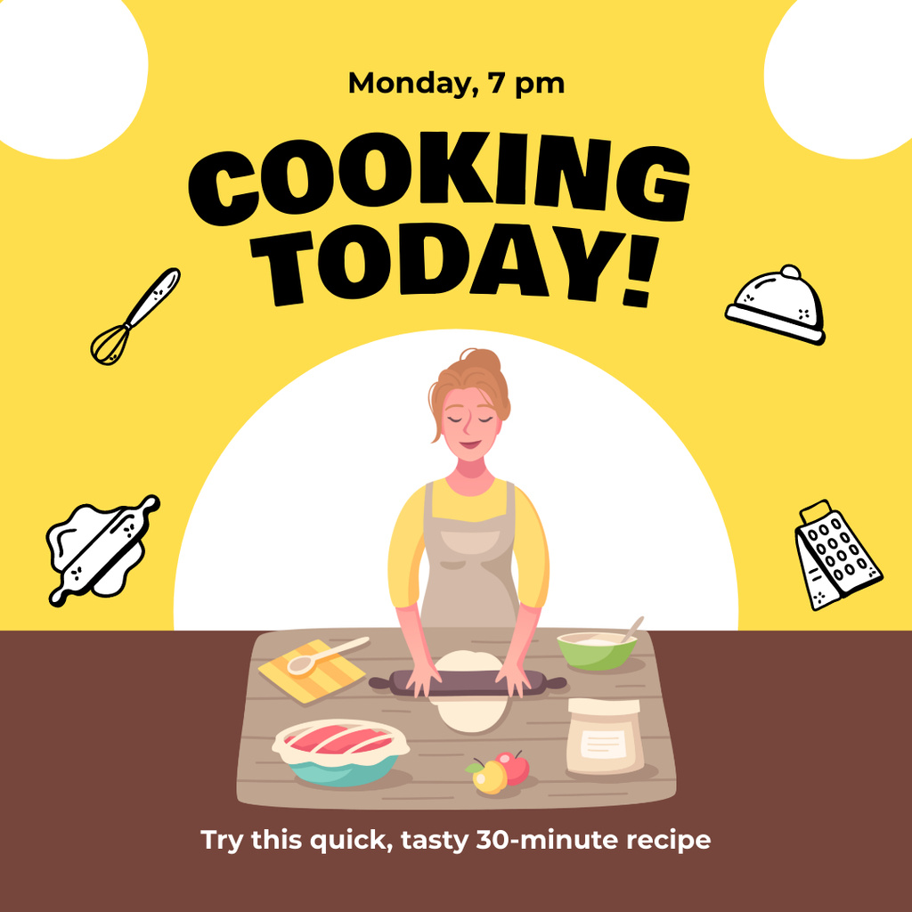 Cooking And Baking Easy With Social Media Trends Instagram Šablona návrhu