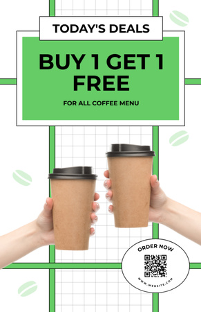 Ontwerpsjabloon van Recipe Card van Promotieaanbieding voor geurige koffie