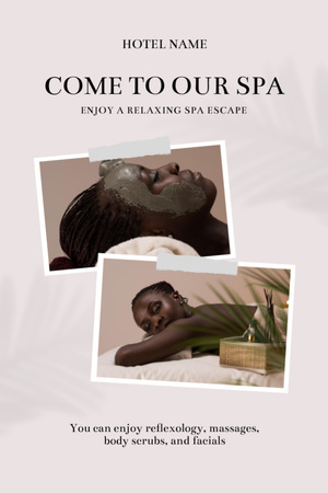 Ontwerpsjabloon van Postcard 4x6in Vertical van Relaxing Massage and Spa Services Offer