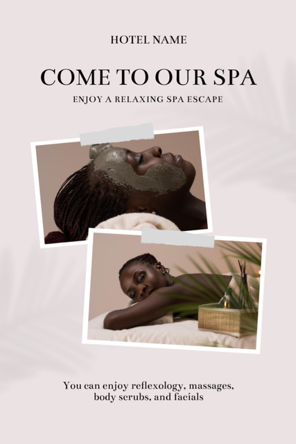 Designvorlage Relaxing Massage and Spa Services Offer für Postcard 4x6in Vertical