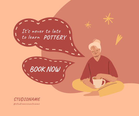 Age-Friendly Pottery Craft Courses Facebook Design Template