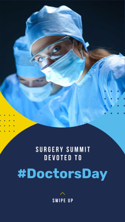 Doctors Day Event Announcement with Surgeons Instagram Story Design Template