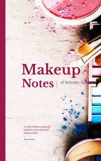 Designvorlage Makeup Notes for Beautiful Makeup with Color Cosmetics für Book Cover