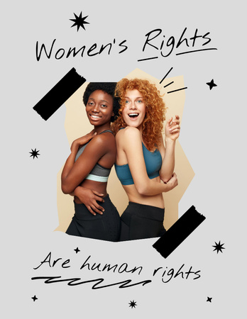 Awareness about Women's Rights Poster 8.5x11in Design Template