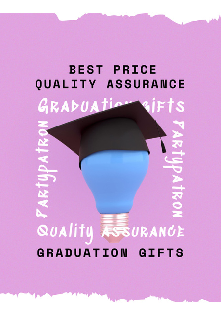 Graduation Party Announcement with Mortarboard Poster 28x40in – шаблон для дизайну