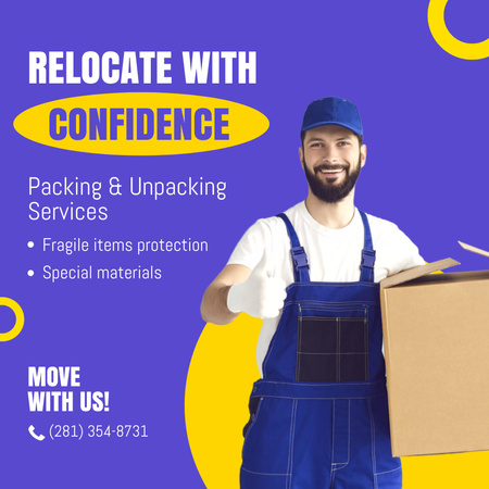 Platilla de diseño Excellent Relocation And Packing Service Offer Animated Post