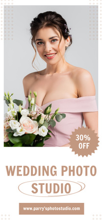 Ontwerpsjabloon van Snapchat Geofilter van Bruiloft fotostudio voorstel met mooie bruid