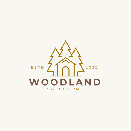 Ontwerpsjabloon van Logo 1080x1080px van Woodland Scenic with Home