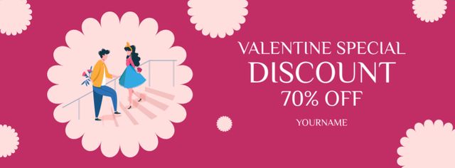 Ontwerpsjabloon van Facebook cover van Valentine's Day Special Discount for Couples