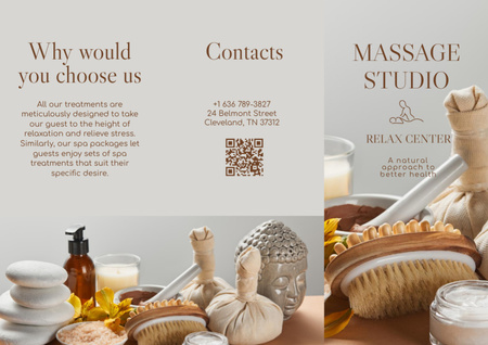 Plantilla de diseño de Oferta de servicios de estudio de masajes Brochure 