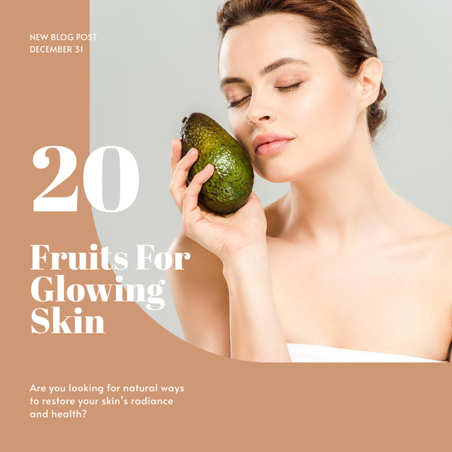 Ontwerpsjabloon van Instagram van Advices For Beauty Skincare With Avocado
