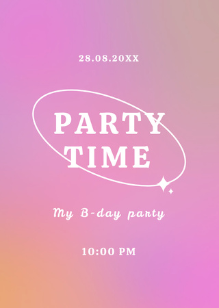 Plantilla de diseño de Party Announcement on Pink Gradient Background Flyer A6 