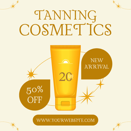 New Arrival of Tanning Cosmetics with Discount Instagram Design Template