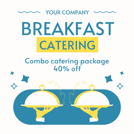 Designvorlage Dienstleistungen des Frühstücks-Caterings mit Rabattangebot für Instagram