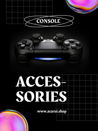 Gaming Gear Sale Offer with Joystick Poster US Design Template