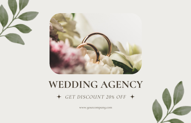 Offer on Wedding Agency Services Thank You Card 5.5x8.5in Tasarım Şablonu