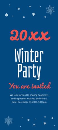 Winter Party Announcement Invitation 9.5x21cm tervezősablon