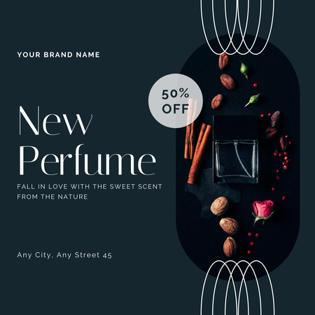 Discount Offer on New Floral Perfume Instagram Design Template