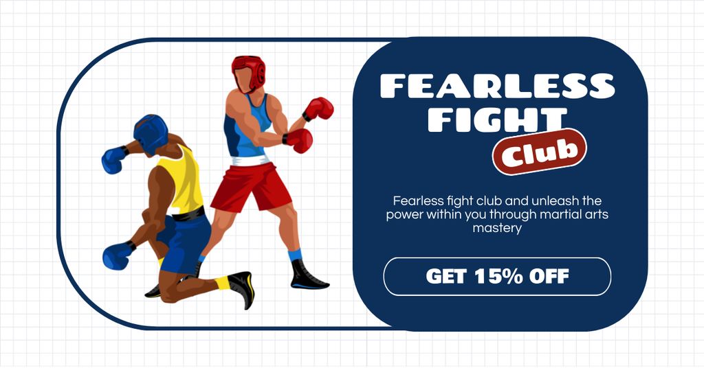 Template di design Ad of Fearless Martial Arts Fight Club Facebook AD