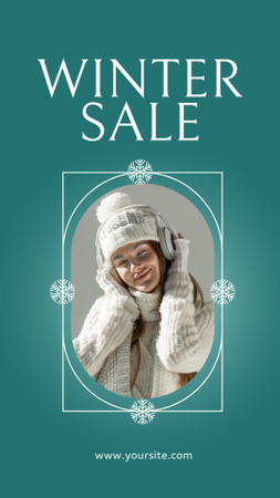 Ontwerpsjabloon van Instagram Story van Winter Wear Sale Announcement