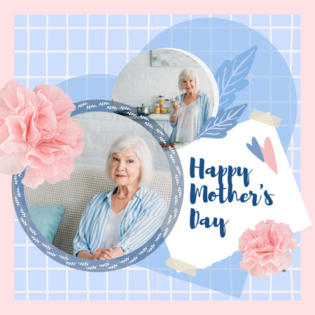 Plantilla de diseño de Saludo del día de la madre a la anciana Instagram 