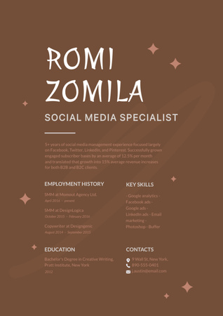 Resume of Candidate for Position Resume tervezősablon